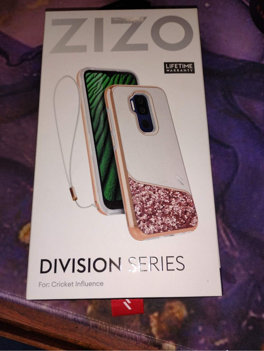Zizo Division Series Phone Case for Cricket Influence with Rose Gold Glitter